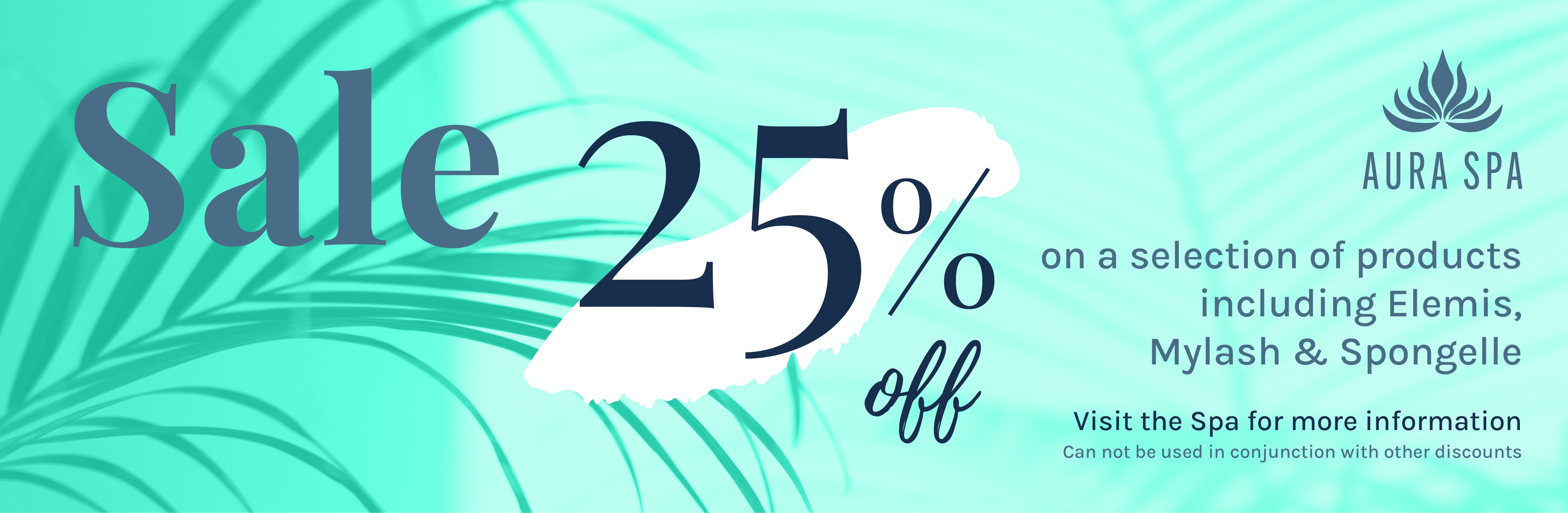 25% off Aura Spa products sale